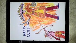 How to draw DUSSEHRA for  BEGINNERS