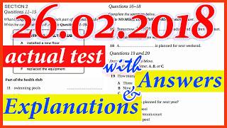 IELTS LISTENING PRACTICE TEST 2018 WITH ANSWERS | 26.02.2018