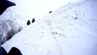 Лавина на Чегете (средние юга) 07.01.2016 (Без звука)