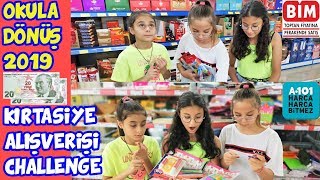 OKULA DÖNÜŞ 2019 | KIRTASİYE ALIŞVERİŞİ CHALLENGE | BİM & A101 | 20TL - Eğlenceli Çocuk Videosu BF