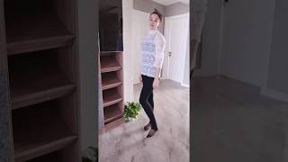 Lady in Leggings and black nylon socks showing her sexy nylon feet