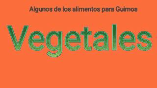 Algunos de los Alimentos para Guimos,Cobayas,Cuyos