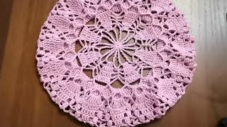 Летний, ажурный берет для девочки крючком.  1часть.