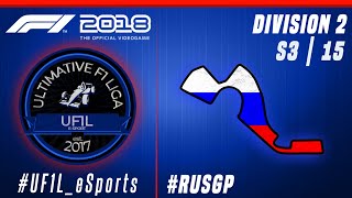 F1 2018 Livestream | UF1L Division 2 | Russland GP | #F12018 #F1 #eSports #RUSGP