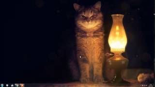 Кот с лампой