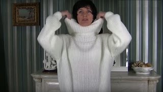 Горловина и цельнокроенный воротник БЕЗ шва. Английская резинка по кругу. Свитер-оверсайз: 3 видео