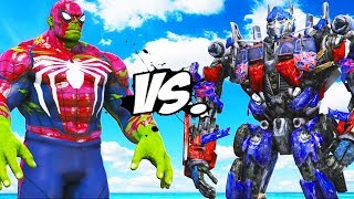 HULK-SPIDERMAN VS OPTIMUS PRIME (Transformers)