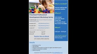 Preschool Professional Development Series - Early Numeracy Part 1
