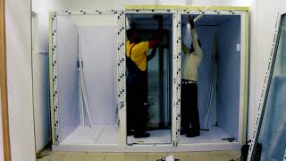 Монтаж холодильной  камеры  со стеклянным фронтом  для цветов 1