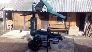 Мангал +Коптильня +Барбекю +Гриль Своими руками из 3 Газовых баллонов с Навесом!