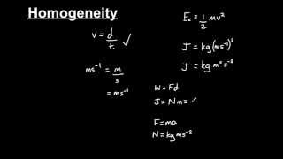 Homogeneity of physics equations