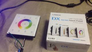 Lightorama 50W flood with LTech in-wall Touch Panel DMX controller