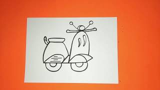 How to draw a scooter.. easy drawing for kids.