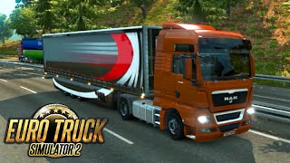 Euro Truck Simulator 2: CAMINHÃO DA MAN e CARGA LONGA!