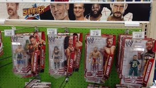 WWE FIGURE HUNT: SummerSlam display! Toysrus wrestling action aisle Mattel figures shop store