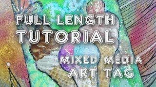 Studio Time 63 – Summer is Back! Mixed media art tag | Mimi Bondi