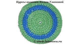 Круг из столбиков с накидом -  knitting circle of columns with sc