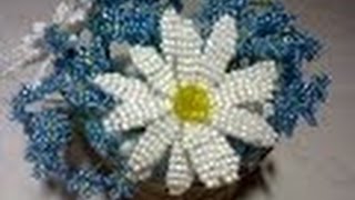Цветы из бисера ч.2 (незабудки).  Beaded Flowers Part 2 (forget-me).