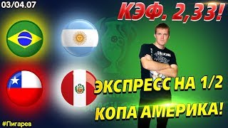 ЭКСПРЕСС КФ 2,33. БРАЗИЛИЯ - АРГЕНТИНА. ЧИЛИ - ПЕРУ. ПРОГНОЗ И СТАВКА