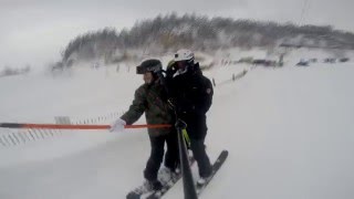 Лагонаки 2016!!! Чёрная трасса!!!))) полный спуск)))
