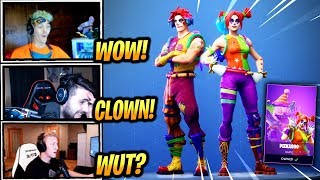 NINJA & STREAMERS REACT *NEW* NITE NITE & PEEKABOO CLOWN SKINS! - Fortnite Epic & Funny Moments