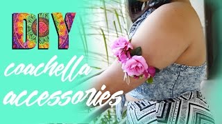 DIY Coachella Accessories // Easy DIY Choker, Bolo Bandana Necklace + Flower Arm Band