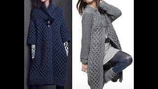 Новые Модели Кардиганов Спицами - фото 2019 / New Cardigan Models with Spokes Photo
