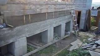 Дом из опилкобетона/ Залито первые 30 см/ 23.09.2018/ Маришка