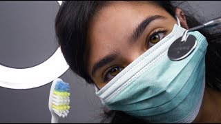 ASMR Dental Examination (Gloves, Scraping sounds, Teeth brushing, Light trigger...)