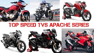 TVS Apache Series Top Speed : RTR 150, 160, 160 4V, 180, 200 4v, RR 310