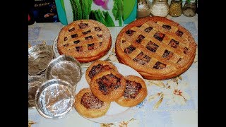 Постная выпечка.Все формы из Фикс прайса.Сладкий пирог с повидлом,курагой и изюмом.