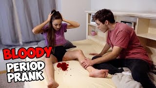 PERIOD PRANK ON BOYFRIEND! *His Reaction*
