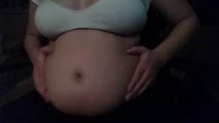 Sexy girl with fat belly jiggling slow mo