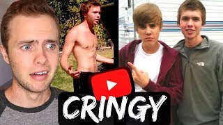 REACTING TO MY OLD CRINGY VIDEOS Ft. JUSTIN BIEBER