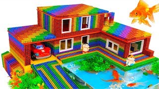 DIY - Build Modern Mansion Swimming Pool Aquarium With Magnetic Balls (Satisfying) - Magnet Balls