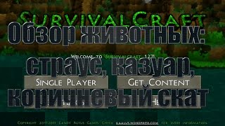 Обзор животных в Survivalcraft (страус, казуар, коричневый скат)
