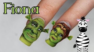 Extreme 3D Fiona Acrylic Nail Art Tutorial | Shrek