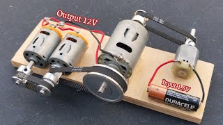 1.5V to 12V High Current Generator Using Dc Motors