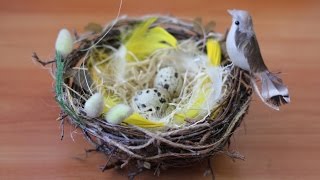 Пасхальная композиция — Гнездо с птичкой. Мастер-класс