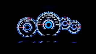 Электролюминесцентная накладка на панель приборов SPmeter v003 синяя