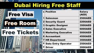 Dubai Free Hiring Staff Now |Dubai 2020 Free Jobs | Apply Online Fast |