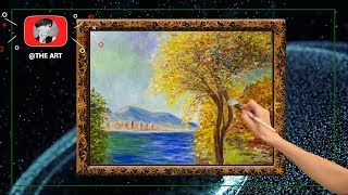 Картина золотой закат. Как написать пейзаж маслом. Живопись под музыку