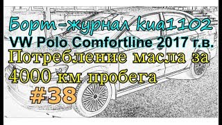 Volkswagen Polo Comfortline 2017: расход масла в двигателе CWVA EA211 1.6 MPI на 4000 км пробега