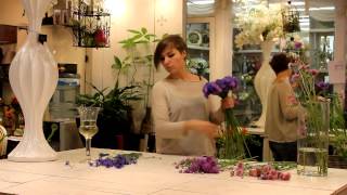 Уроки флористики Славы Роска. Мастер-класс Виктории Орловой. Букет из васильков