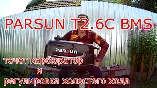Parsun T2.6C BMS. Течет карбюратор. Регулировка холостого хода.