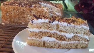 Торт "Ленивый медовик". Без масла ,паровой бани и раскатки коржей.
