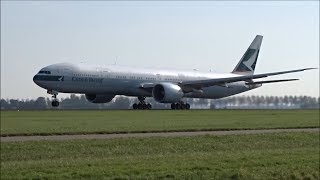 Cathay Pacific 777 - Takeoff at Amsterdam Schiphol Airport