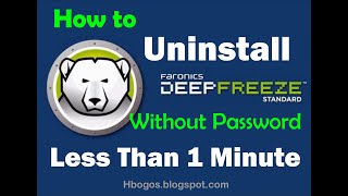 How to Uninstall Deep Freeze Without Password and Software ( less than 1 minute ) work 100%