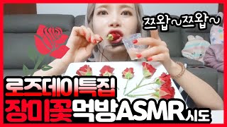 너무 신기했던 장미꽃먹방 ASMR
