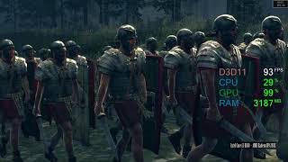 AMD Radeon R9 280X -- Intel Core i3-8100 -- Total War ROME II Benchmark